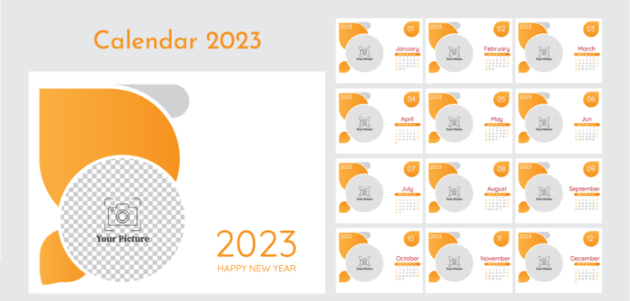 2023日历 2023年挂历 兔年日历 ai矢量模版下载