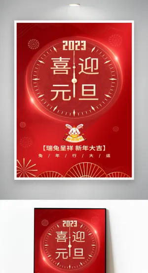 传统2023元旦节促销图片