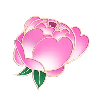 国潮风立体浮雕金边手绘花朵花卉PSD设计PNG免扣图片元素素材