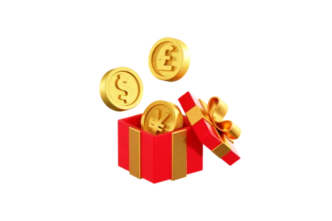 C4D礼盒里的金币电商促销元素3D立体模型