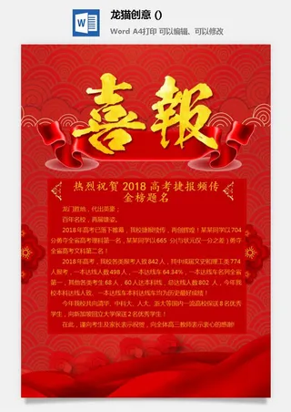 2022企业公司销售业绩年终大捷军令喜报word文档设计素材模板