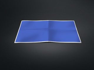 正放地图展开图 折痕纸 纸张展开 平铺纸张样机