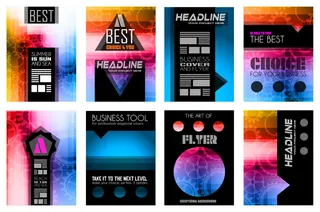 抽象矢量彩色时尚年度宣传册设计