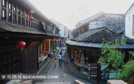 苏州甪直古镇街道美景