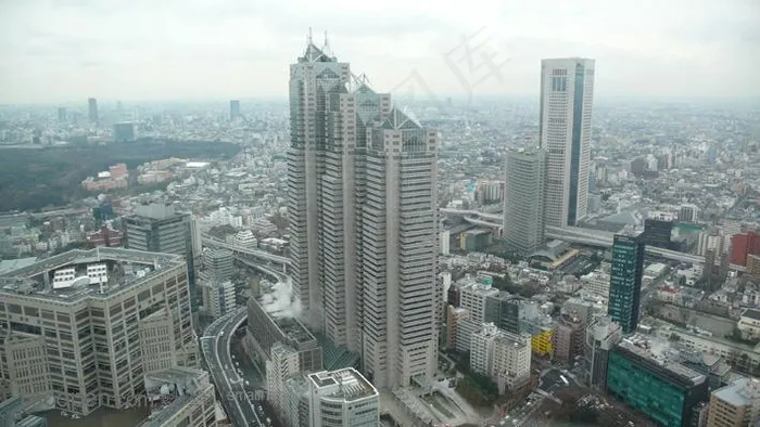 繁华城市城市建筑高架建筑