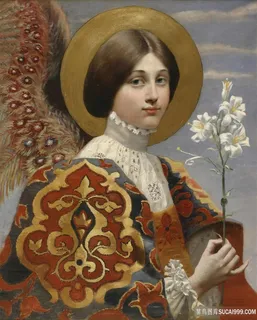 天使报喜美女肖像油画 天使报喜美女肖像油画