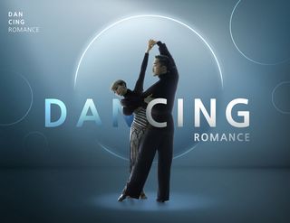 电商男女跳舞蓝色海报