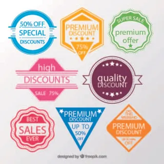 免抠彩色促销标签