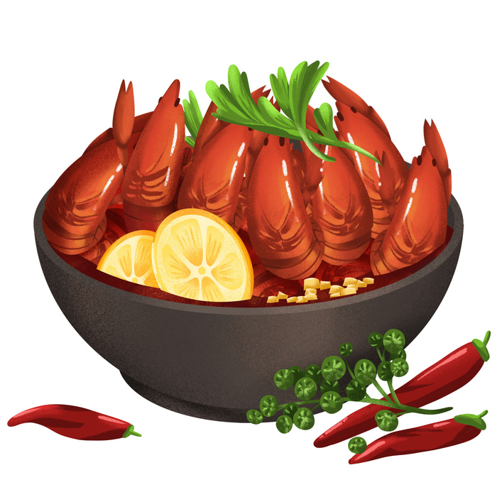 国潮中国风传统小吃食物地方特色菜美食元素插画海报图片素材