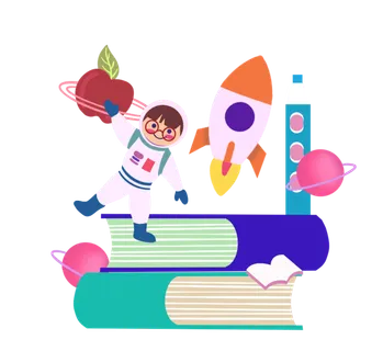 手绘卡通教育学习太空插画_元素