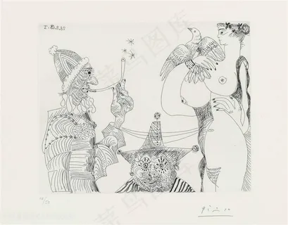 毕加索手绘线描时尚艺术挂画 毕加索手绘线描时尚艺术挂画