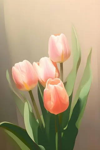 唯美淡雅清新郁金香背景