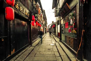 浙江西塘古镇风景图