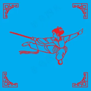 舞剑剪纸 剪纸风元素