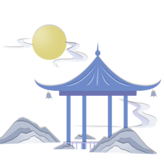 清明元素古风中式清明节山水画中国风绿色