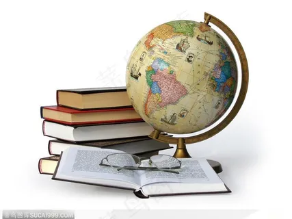 地球仪全球航海图和书本眼镜