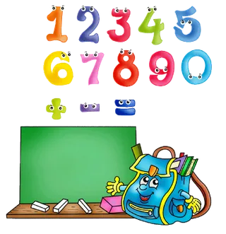 数字黑板书包卡通简笔少儿兴趣班