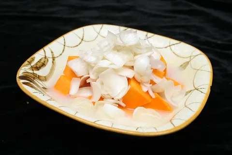 家常菜|美食|菜谱|菜单|0665南瓜炖百合