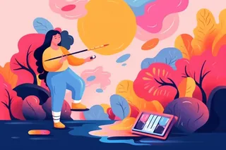 卡通人物绘画颜料背景