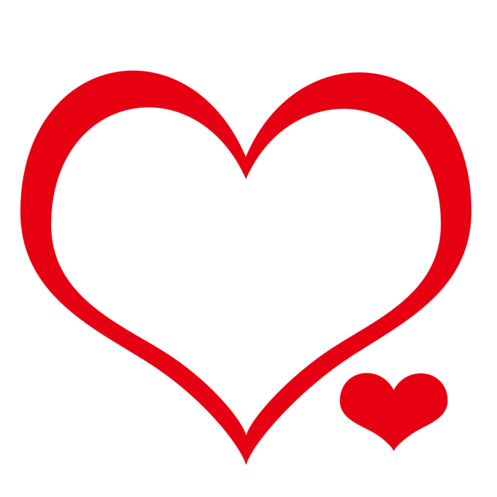 爱心实心与空心素材免扣