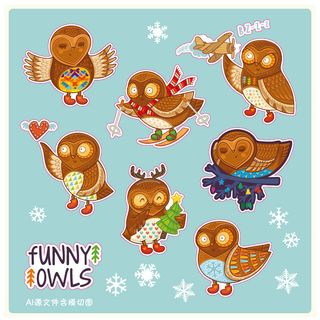 卡通动物不干胶标签贴纸