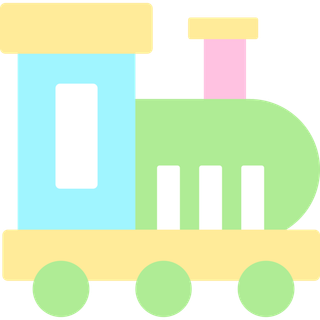 彩色火车头元素