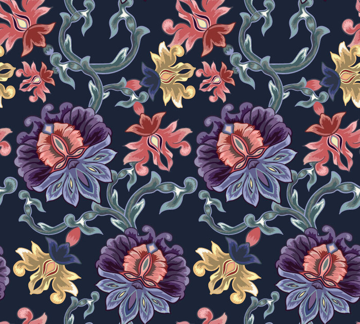 花卉唯美手绘花朵面料纹理手机壳布料面料印花服装矢量图案素材