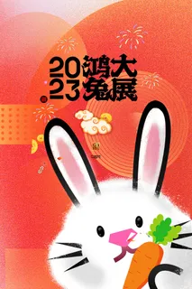 兔年春节活动促销海报