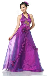 紫色长款礼服 紫色长款礼服