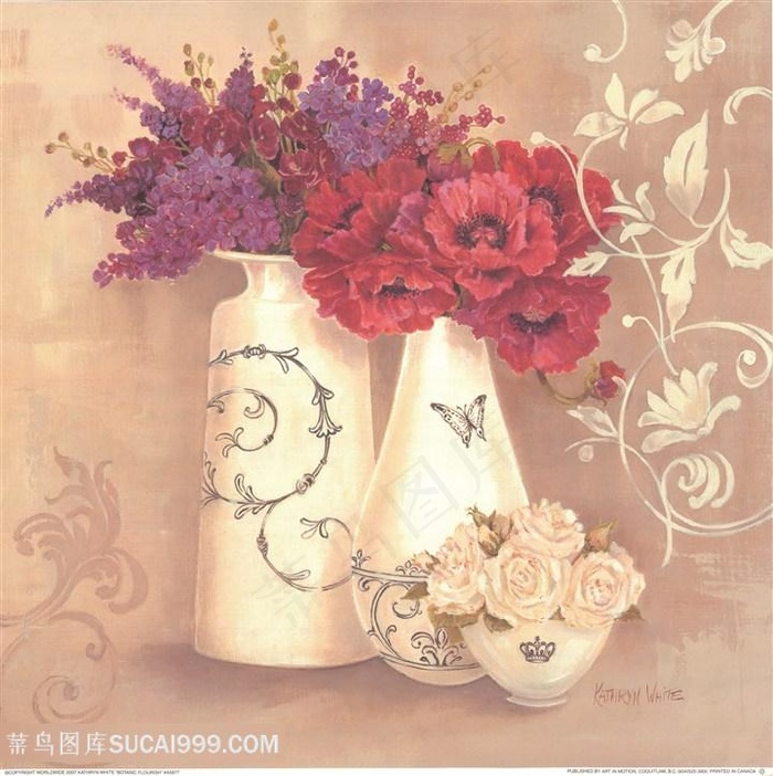 欧式花朵装饰画