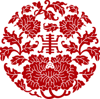 红色喜庆简约风传统吉祥纹样纹路纹理免扣PNG素材图片 (14)