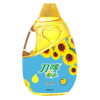 刀唛葵花籽油5升超市商品白底图免抠实物摄影png格式图片透明底