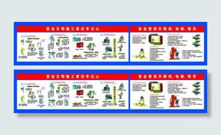 工地质量责任安全漫画安全通道围挡画面