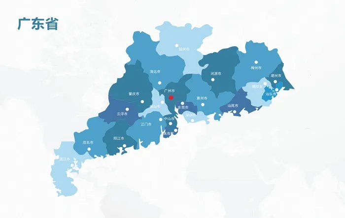 广东行政边界图cdr矢量模版下载