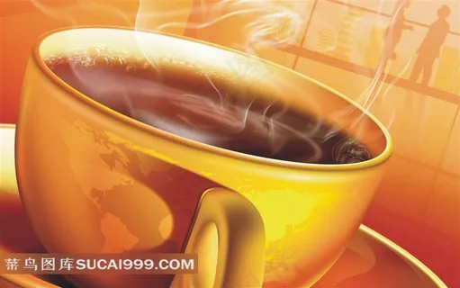 金色的咖啡杯创意地图图片素材