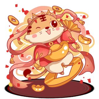 可爱2022年虎年吉祥物卡通形象新年海报元素AI矢量图PSD分层设计素材