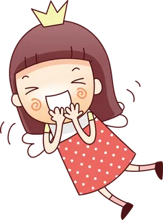 捂嘴 开心 卡通 人物