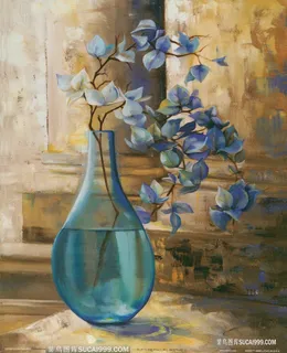 透明花卉花瓶艺术插画 透明花卉花瓶艺术插画