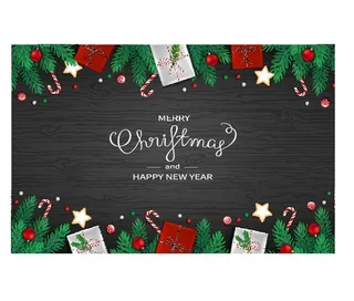 圣诞节圣诞树圣诞老人闪亮装饰电商促销折扣海报