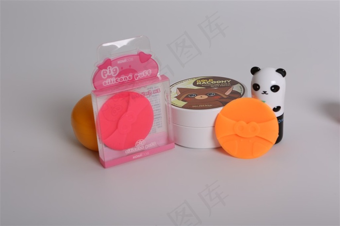 硅胶粉扑与熊猫美妆组合