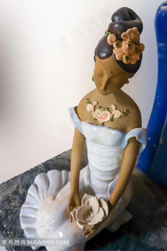 陶瓷古代美女人像