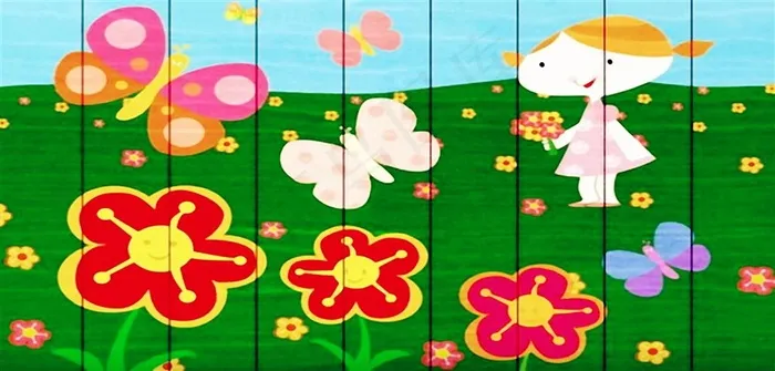 踏春的小女孩