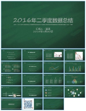 黑板粉笔校园风学生校园工作总结报告ppt模板