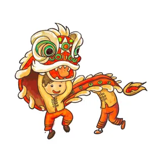 舞狮中秋节元素