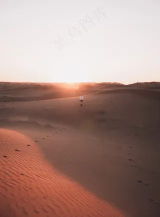 戈壁沙漠远行风景图片