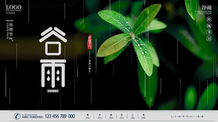 谷雨 二十四节气psd模版下载