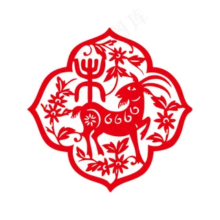 羊剪纸 剪纸风元素 羊剪纸 剪纸风元素