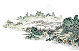 中国风水墨山水素材
