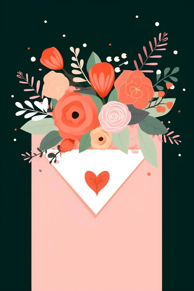 简约扁平鲜花可爱背景(2400x3600)