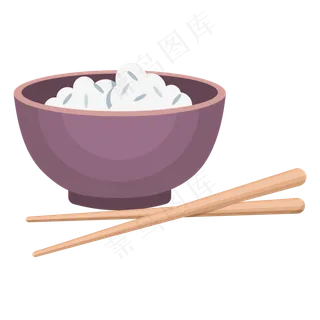 [美食元素]灰色圆弧米饭食物元素